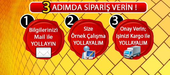 üç adımda sipariş verin